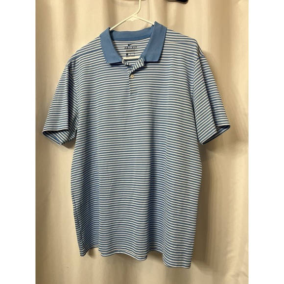 Nike Golf Performance Blue Striped Dri Fit‎ XL Short Sleeve Polo  (D29) - Picture 1 of 3